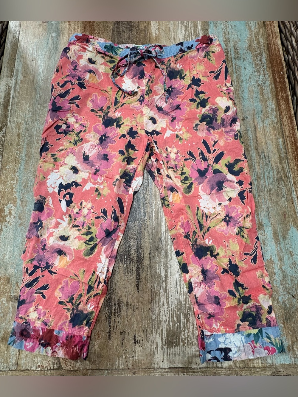 Sundance "Leia" Floral Tie-Waist Lightweight Pants